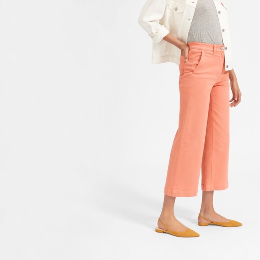 Everlane wide leg crop pant in coral